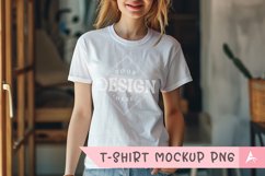 Gildan 5000 crewneck women white color t-shirt mockup Product Image 1