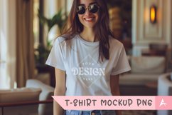 Gildan 5000 crewneck women white color t-shirt mockup Product Image 1