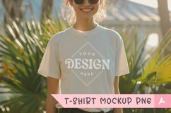Gildan 5000 crewneck women white color t-shirt mockup Product Image 1