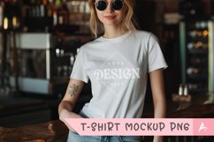 Gildan 5000 crewneck women white color t-shirt mockup Product Image 1
