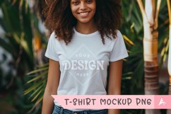 Gildan 5000 crewneck women white color t-shirt mockup Product Image 1