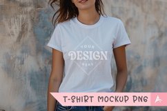 Gildan 5000 crewneck women white color t-shirt mockup Product Image 1