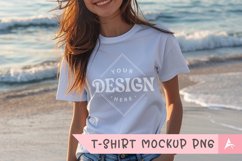 Gildan 5000 crewneck women white color t-shirt mockup Product Image 1