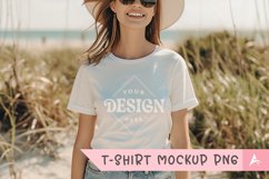 Gildan 5000 crewneck women white color t-shirt mockup Product Image 1
