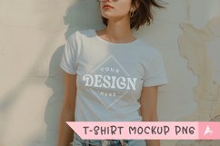 Gildan 5000 crewneck women white color t-shirt mockup Product Image 1