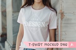 Gildan 5000 crewneck women light white color t-shirt mockup Product Image 1