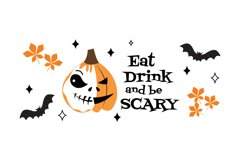 Halloween Can Glass SVG. Pumpkin Jack O&#039;lantern SVG, PNG Product Image 4