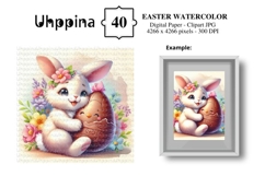 40 Easter Watercolor Digital Paper Clipart JPG Product Image 8