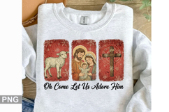 Oh Come let us Adore him Sublimation - Jesus Design Product Image 4