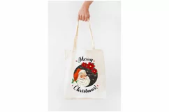 Merry Christmas Round Sign PNG. Vintage Santa Sublimation Product Image 2