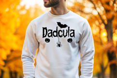 Dadcula Daddy Vampire Halloween Spooky Bat Spider PNG SVG Product Image 1
