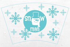Snowman 24 OZ Cold Cup Wrap. Snowman Tumbler SVG Product Image 3