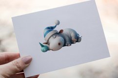 30 Sleepy Animals Watercolor Clipart PNG Sticker Bundle Product Image 25