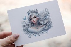 34 Snow Queen Watercolor Clipart PNG Sticker Bundle Product Image 10