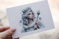 34 Snow Queen Watercolor Clipart PNG Sticker Bundle Product Image 11