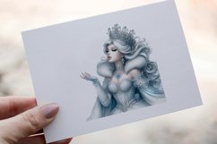 34 Snow Queen Watercolor Clipart PNG Sticker Bundle Product Image 13