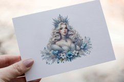 34 Snow Queen Watercolor Clipart PNG Sticker Bundle Product Image 16