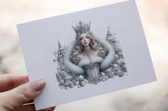 34 Snow Queen Watercolor Clipart PNG Sticker Bundle Product Image 3