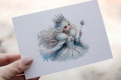 34 Snow Queen Watercolor Clipart PNG Sticker Bundle Product Image 18