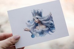 34 Snow Queen Watercolor Clipart PNG Sticker Bundle Product Image 19