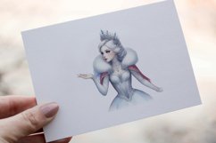 34 Snow Queen Watercolor Clipart PNG Sticker Bundle Product Image 20