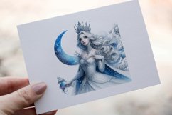 34 Snow Queen Watercolor Clipart PNG Sticker Bundle Product Image 23