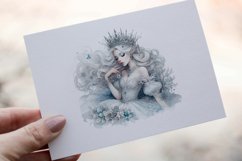 34 Snow Queen Watercolor Clipart PNG Sticker Bundle Product Image 4