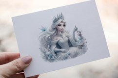 34 Snow Queen Watercolor Clipart PNG Sticker Bundle Product Image 25