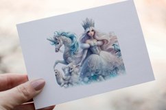 34 Snow Queen Watercolor Clipart PNG Sticker Bundle Product Image 26