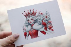 34 Snow Queen Watercolor Clipart PNG Sticker Bundle Product Image 27