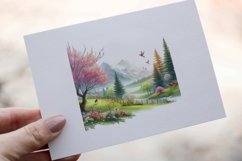 25 Watercolor Spring Landscape Clipart PNG Sticker Bundle Product Image 3