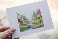 25 Watercolor Spring Landscape Clipart PNG Sticker Bundle Product Image 4