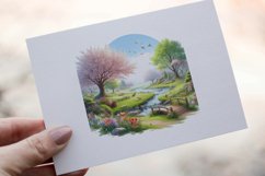 25 Watercolor Spring Landscape Clipart PNG Sticker Bundle Product Image 11