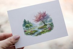 25 Watercolor Spring Landscape Clipart PNG Sticker Bundle Product Image 12