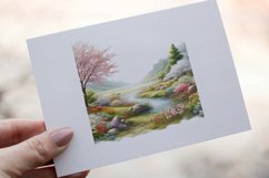 25 Watercolor Spring Landscape Clipart PNG Sticker Bundle Product Image 19