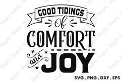 Good Tidings Of Comfort And Joy SVG, Christmas Design Product Image 1