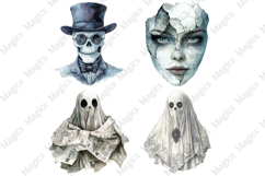 Antique Halloween Ghost Clipart Bundle Product Image 1
