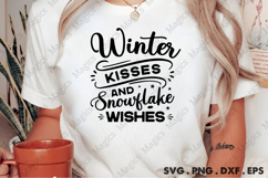Winter Kisses And Snowflake Wishes SVG, Christmas Design Product Image 2