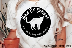 Black Cat Crossing May Luck Be Yours On Halloween SVG Product Image 2