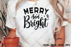 Merry &amp; Bright SVG, Christmas Design Product Image 2
