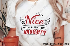 Nice With A Hint Of Naughty, Christmas Quotes SVG Product Image 2