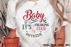 Baby It s Freaking Cold Outside, Christmas Quotes SVG Product Image 2