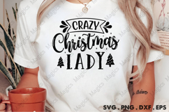 Crazy Christmas Lady SVG, Christmas Design Product Image 2