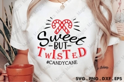 Sweet But Twisted #candycane, Christmas Quotes SVG Product Image 2