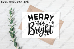 Merry &amp; Bright SVG, Christmas Design Product Image 3