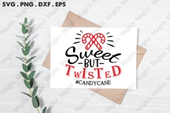 Sweet But Twisted #candycane, Christmas Quotes SVG Product Image 3