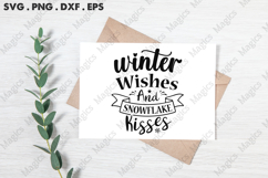Winter Wishes And Snowflake Kisses SVG, Christmas Design Product Image 3