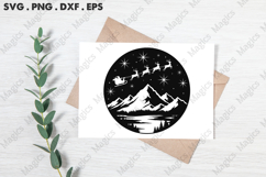 Christmas Snow Globe Santa&#039;s Sleigh SVG, Christmas Design Product Image 3