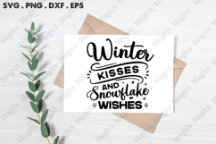 Winter Kisses And Snowflake Wishes SVG, Christmas Design Product Image 3