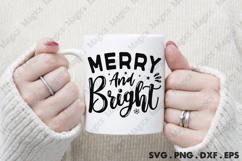 Merry &amp; Bright SVG, Christmas Design Product Image 4